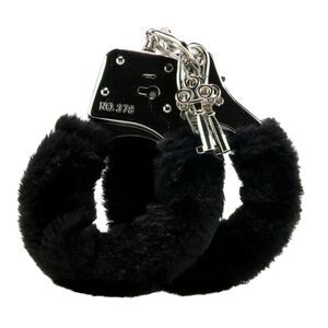 Novelty Black Furry Handcuffs